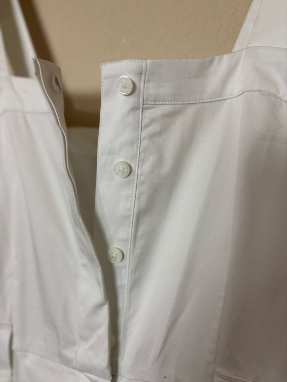Banana Republic White Sleeveless Cotton Wideleg Cotton blend Jumpsuit Size 8 - Picture 9 of 16